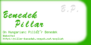 benedek pillar business card